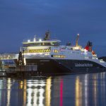 Caledonian MacBrayne ferry berthed at Stornoway Port &amp; Harbour, Isle of Lewis